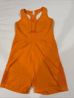 Aerie Bright Orange Sleeveless Athletic Romper - XL